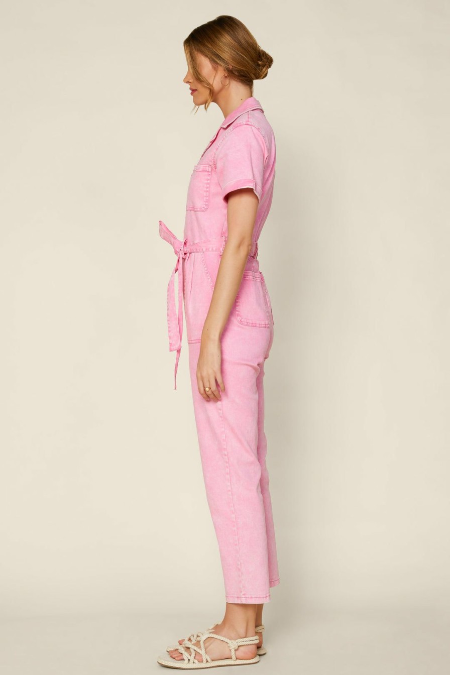 Clothing Skies Are Blue | Skies Are Blue Kendall Utility Jumpsuit Pink