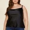 Plus Size Skies Are Blue | Skies Are Blue Plus Size Cowl Neck Cami Clothing Black