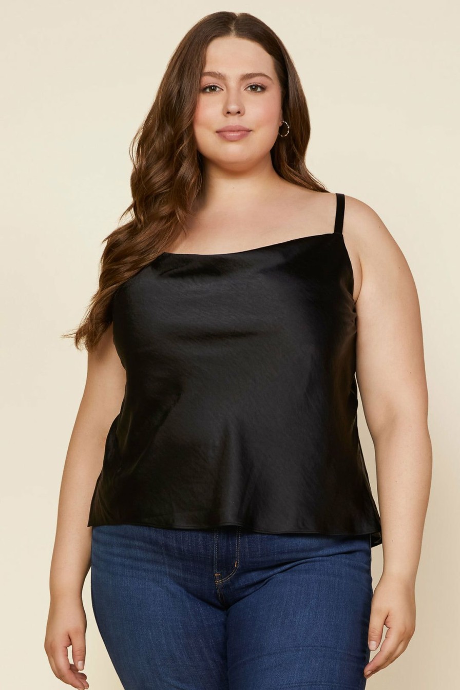 Plus Size Skies Are Blue | Skies Are Blue Plus Size Cowl Neck Cami Clothing Black