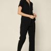 Clothing Skies Are Blue | Skies Are Blue New In Clothing Zip Front Utility Jumpsuit Black