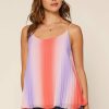 Clothing Skies Are Blue | Skies Are Blue Clothing Ombre Pleated Tank Top Lavender-Coral