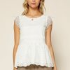 Clothing Skies Are Blue | Skies Are Blue Clothing Linda Eyelet Lace Top White