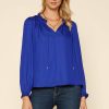 Clothing Skies Are Blue | Skies Are Blue Sophia Ruffled Blouse Clothing Cobalt