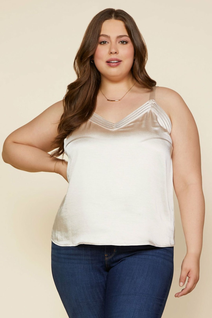 Clothing Skies Are Blue | Skies Are Blue Clothing Plus Size Naomi Strappy Cami Champagne